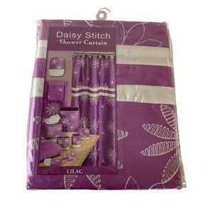 Popular Bath Daisy Stitch Lilac Shower Curtain 70" X 72" 100% Polyester New